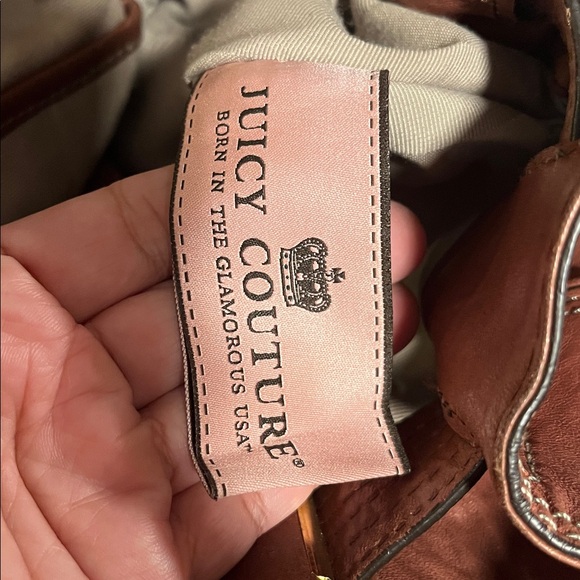 Y2K VINTAGE JUICY COUTURE FREESTYLE LOCK LEATHER LARGE TOTE SATCHEL - Picture 12 of 16